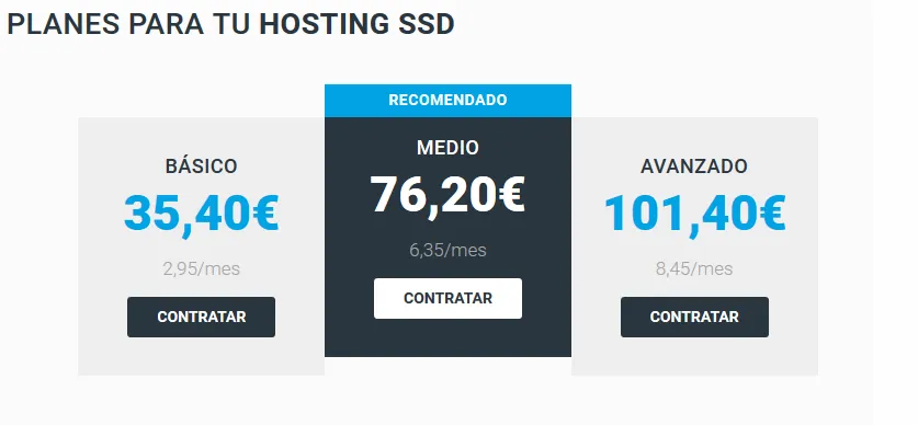 precio hosting pagina web